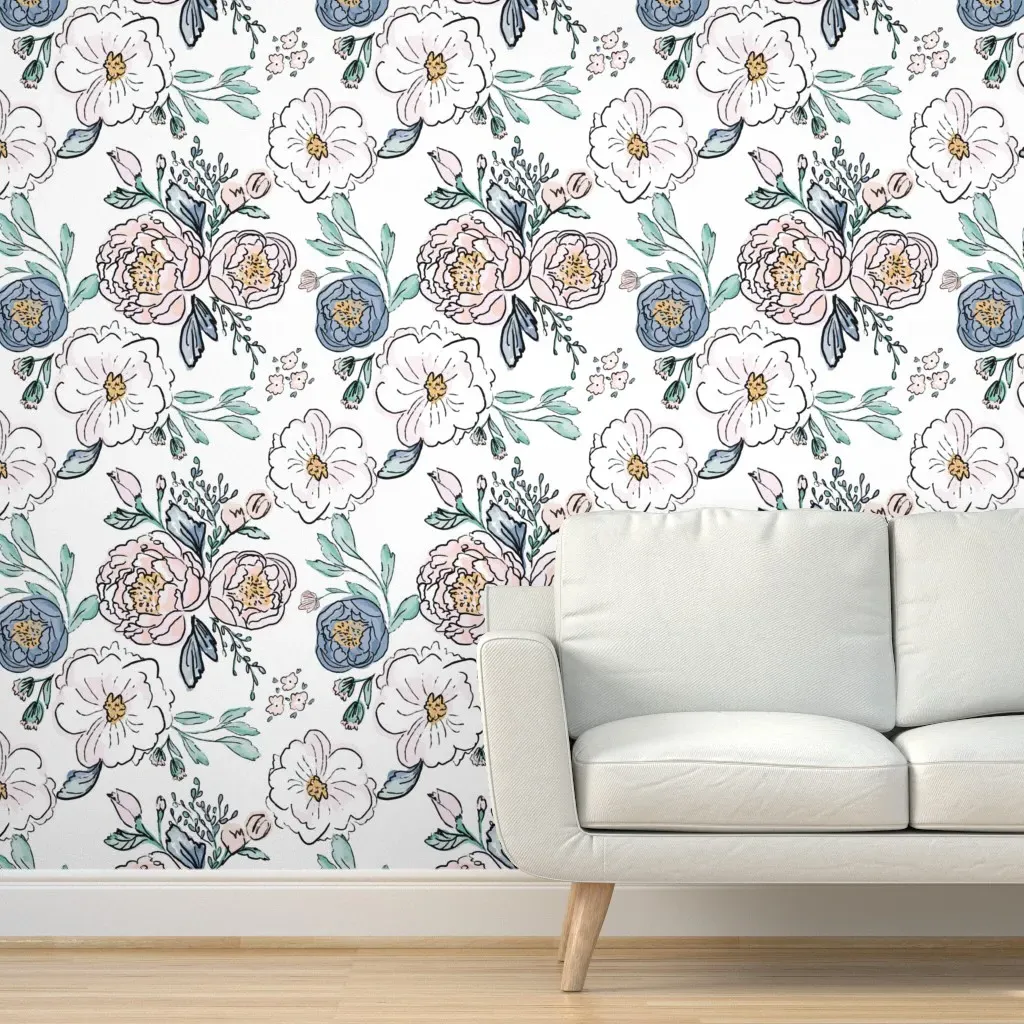 Indy Bloom Periwinkle Rose Peel and Stick Wallpaper - Pink product