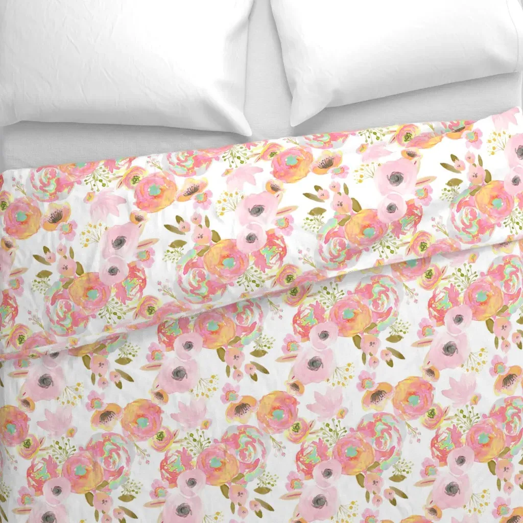 Indy Bloom Rainbow Florals Duvet Cover - Pink alternate view