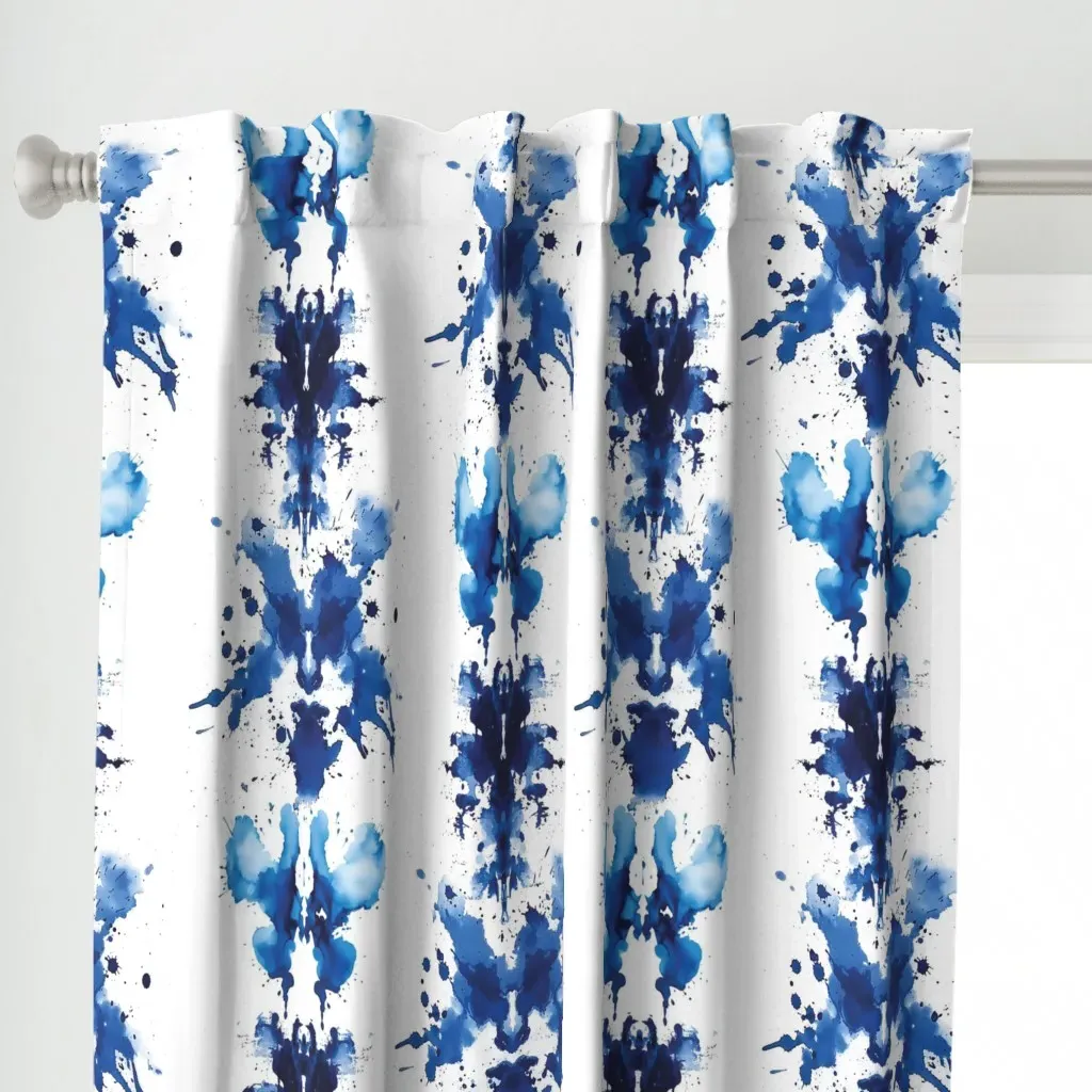 Ink Blot Test Curtain Panel - Blue alternate view