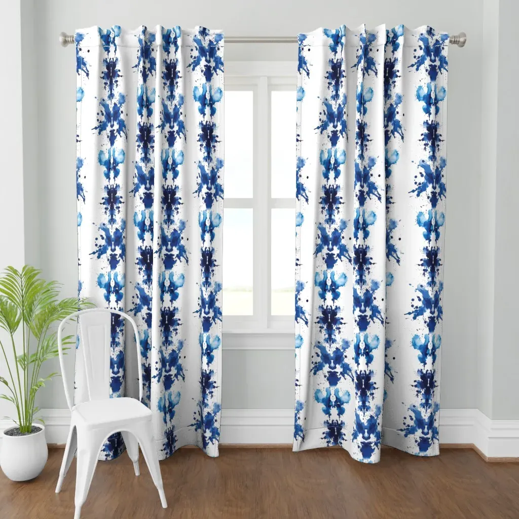 Ink Blot Test Curtain Panel - Blue product