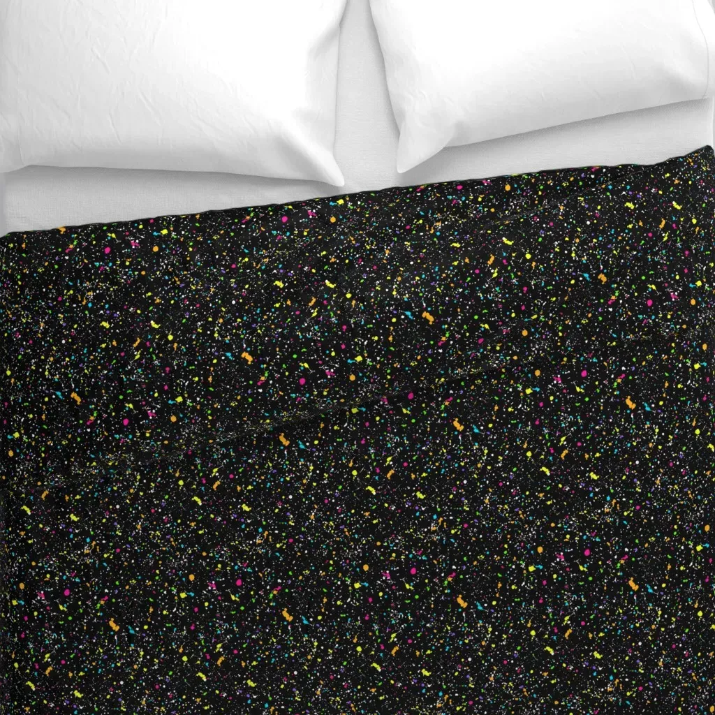Ink Splat Dark Duvet Cover - Black alternate view