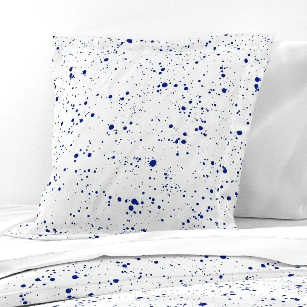 Ink Splatter Euro Pillow Sham - Dark Blue product