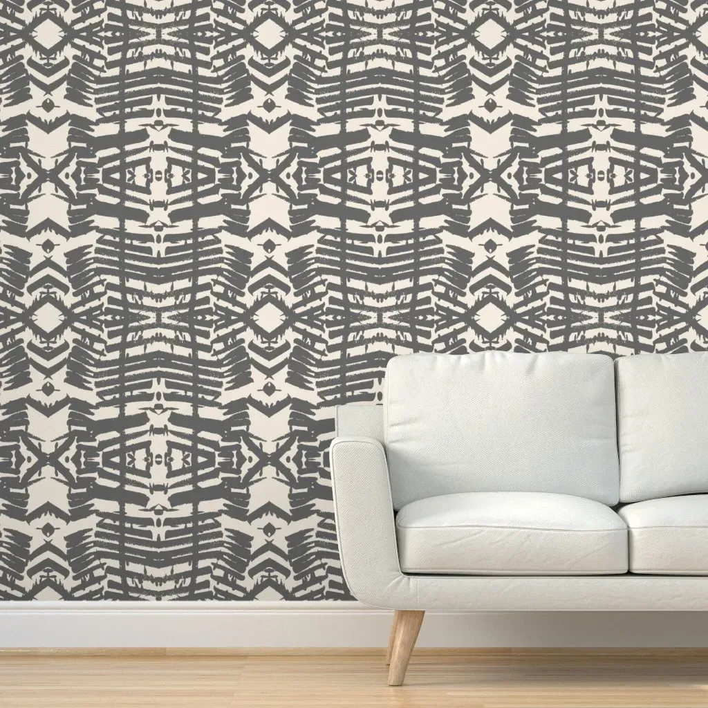 Ink Tree Peel and Stick Wallpaper - Slate Cream product