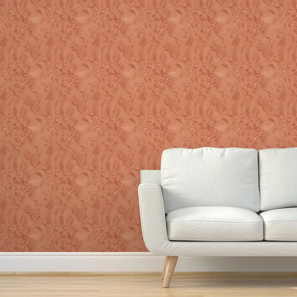 Ink Wisps Peel and Stick Wallpaper - Terracotta product