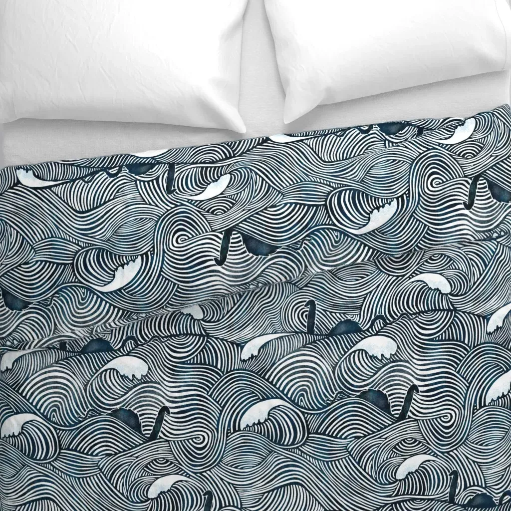 Inked Nessie Loch Ness Monster Duvet Cover - White alternate view