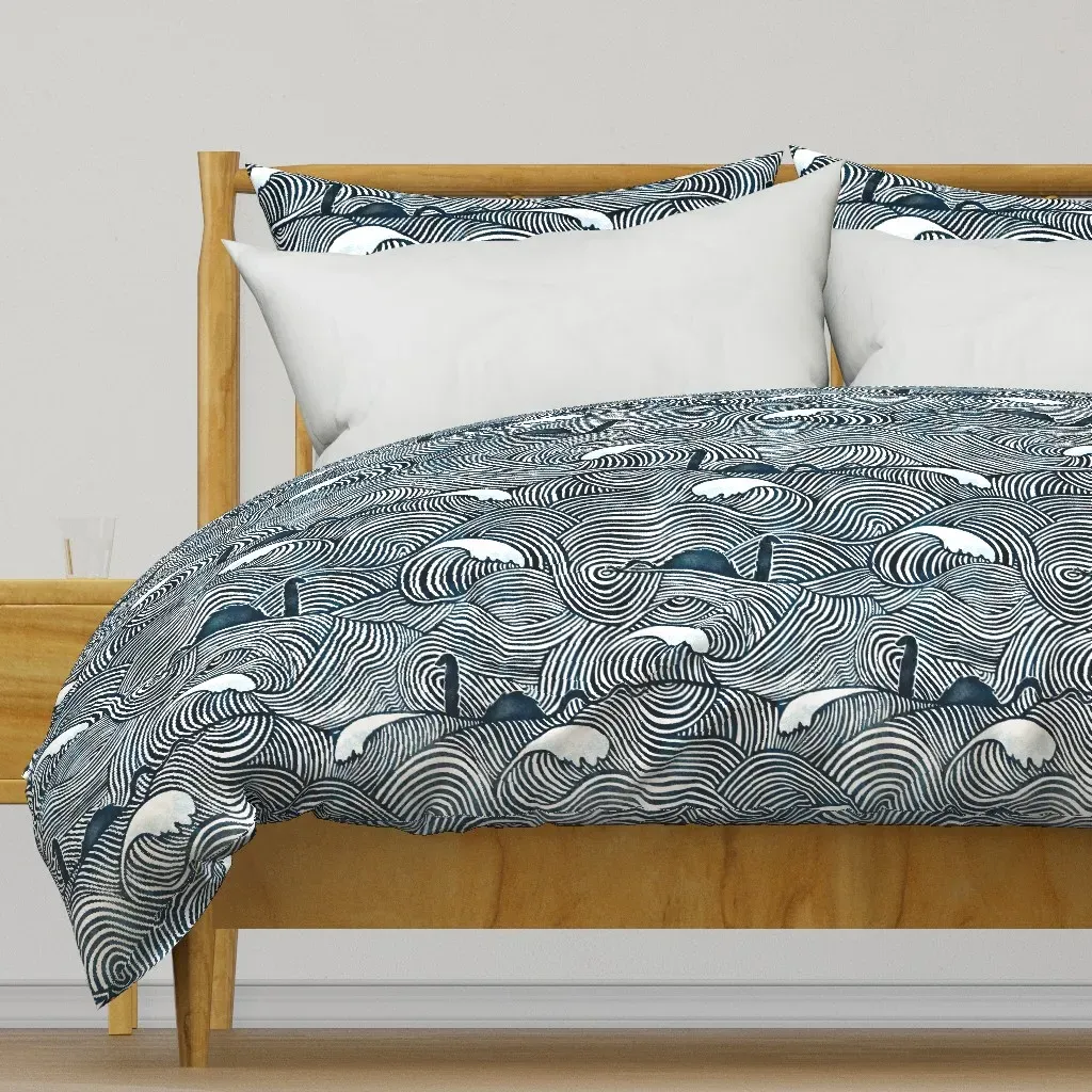 Inked Nessie Loch Ness Monster Duvet Cover - White product