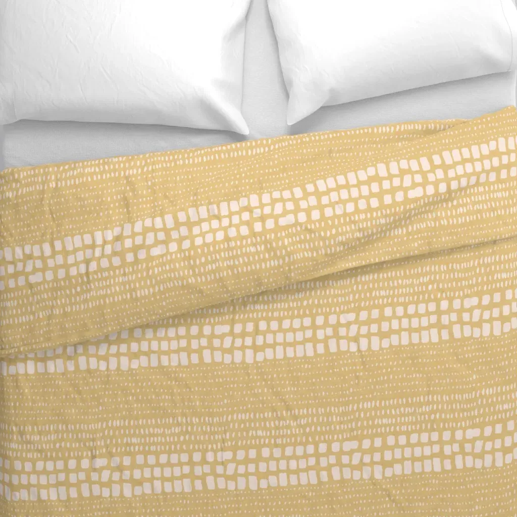 Inky Dash Variations Duvet Cover - Honey Beige alternate view