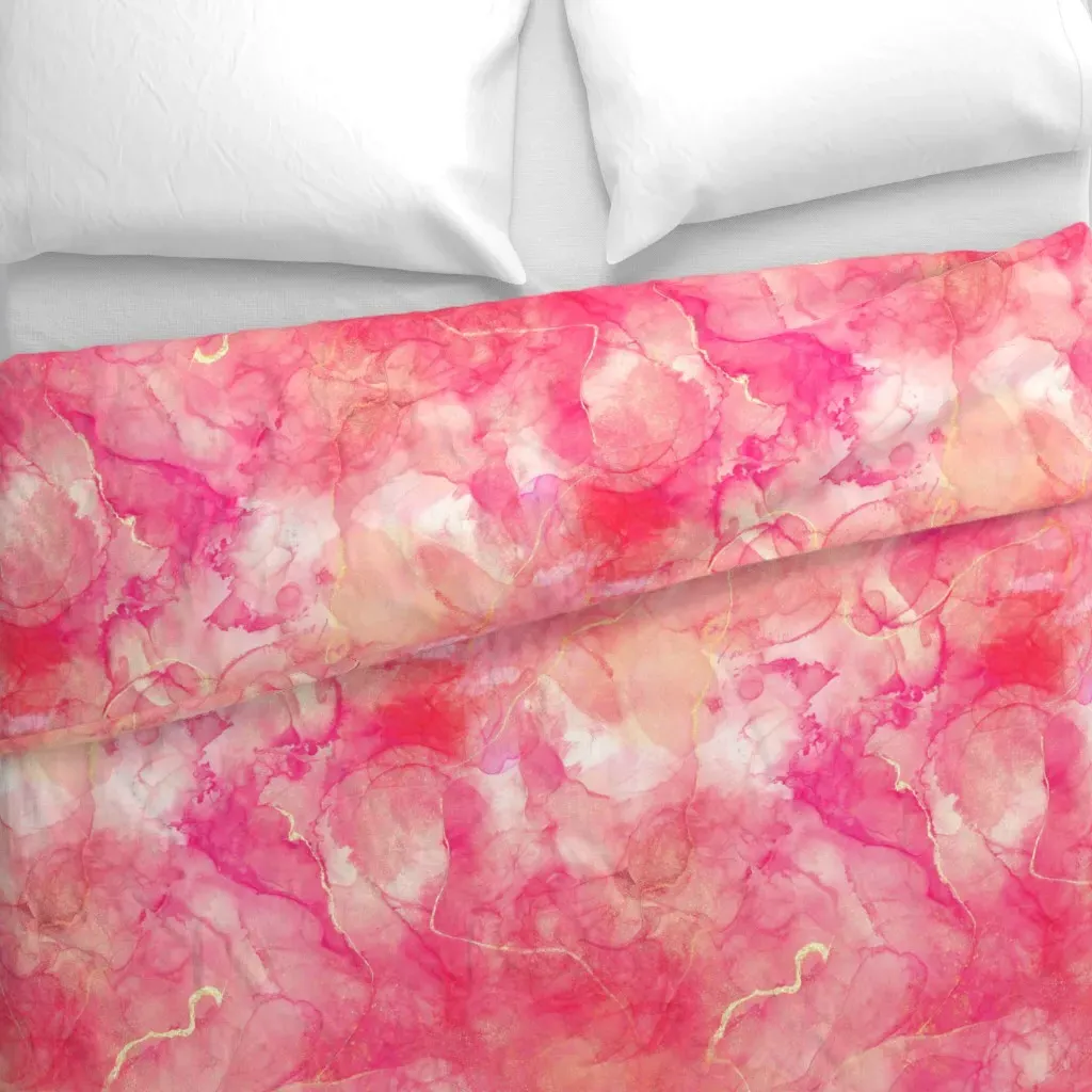 Inky Rose Gold Duvet Cover - Pink alternate view
