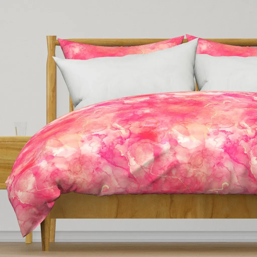 Inky Rose Gold Duvet Cover - Pink product