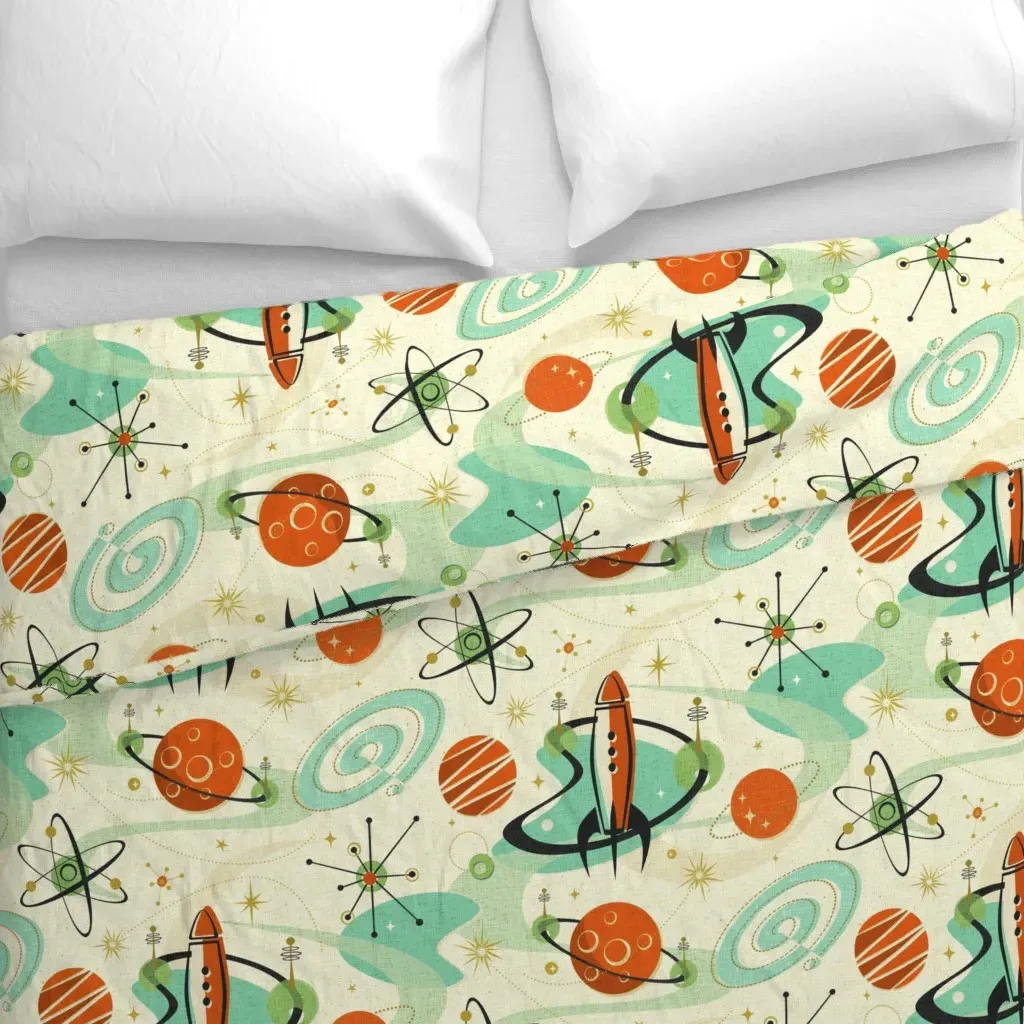 Intergalactic Abstract Duvet Cover - Orange alternate view