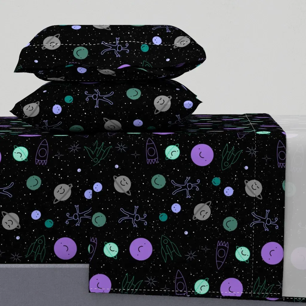 Intergalactic Friends Twin XL Sheet Set - Purple product