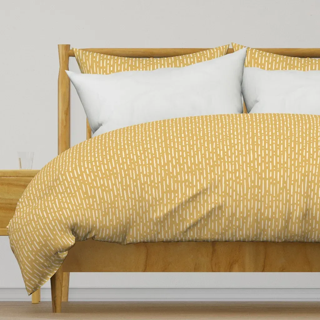 Interrupted Stripe Duvet Cover - Mustard Yellow product