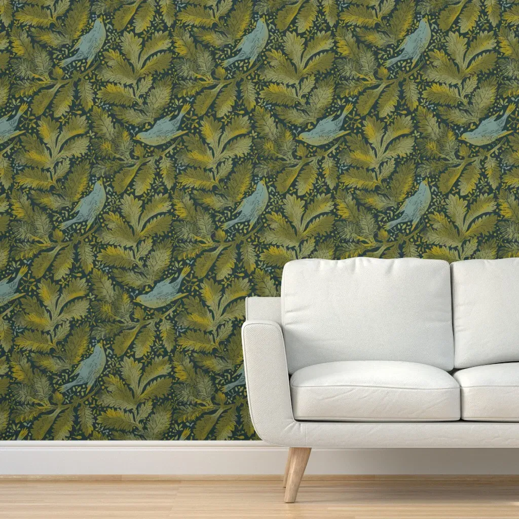 Into The Forest Night Blue Peel and Stick Wallpaper - Dark Teal product