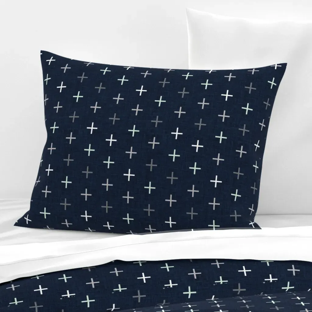 Into The Wild Skinny Plus Standard Knife Edge Cushion - Navy Blue, Cotton Sateen product