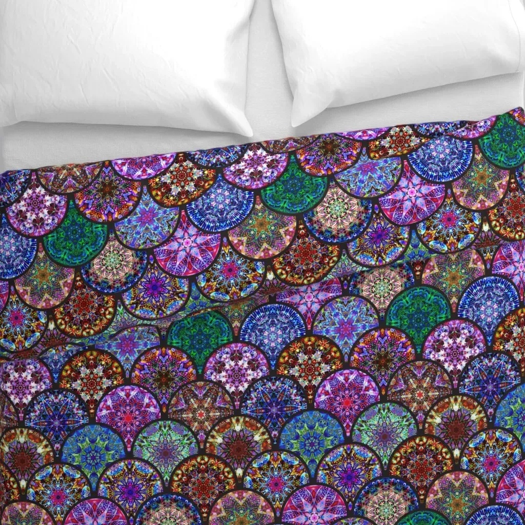 Intricate Kaleidoscope Duvet Cover - Purple alternate view