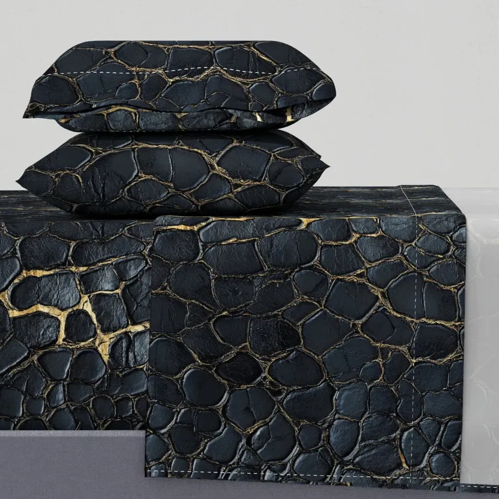 Intricate Scale Embossment King Sheet Set - Black product
