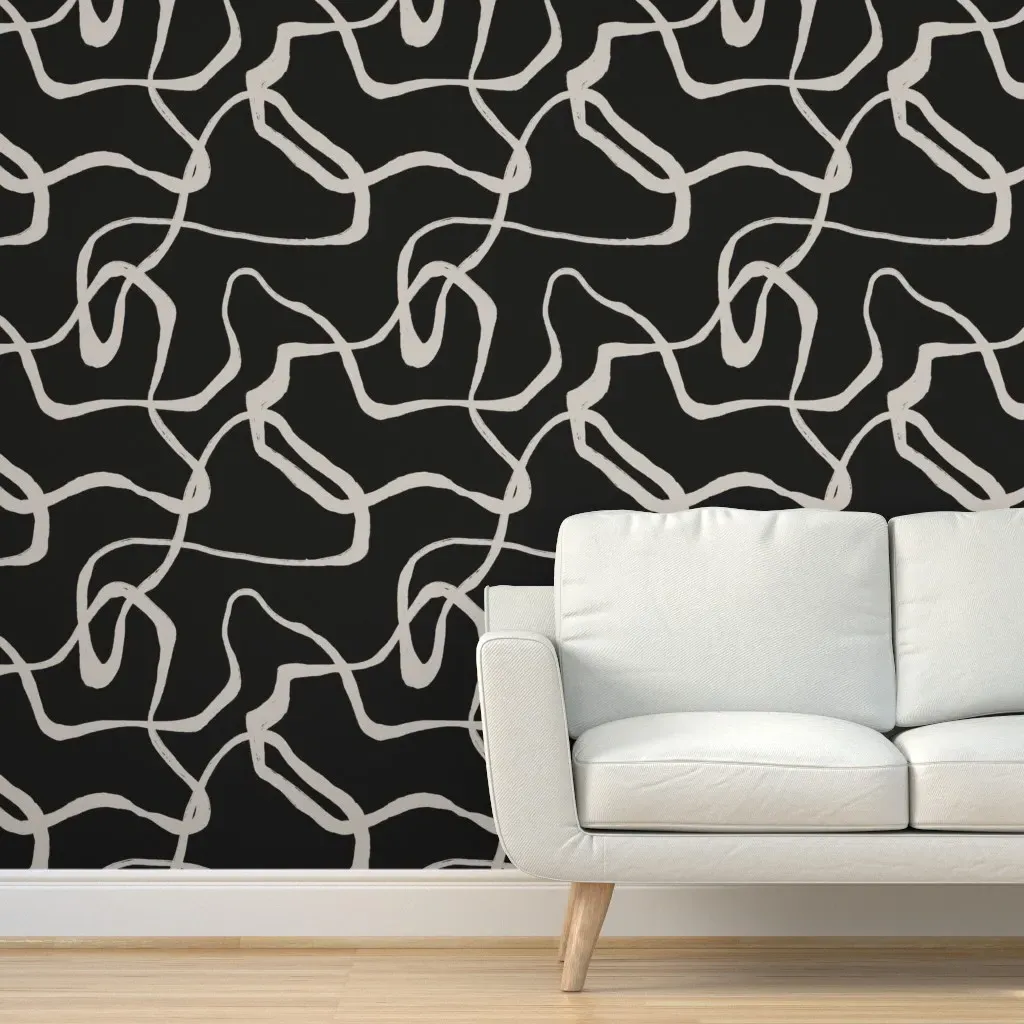 Inverted Squiggles Peel and Stick Wallpaper - Taupe product
