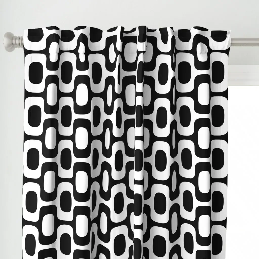 Ipanema Curtain Panel - Black, White alternate view