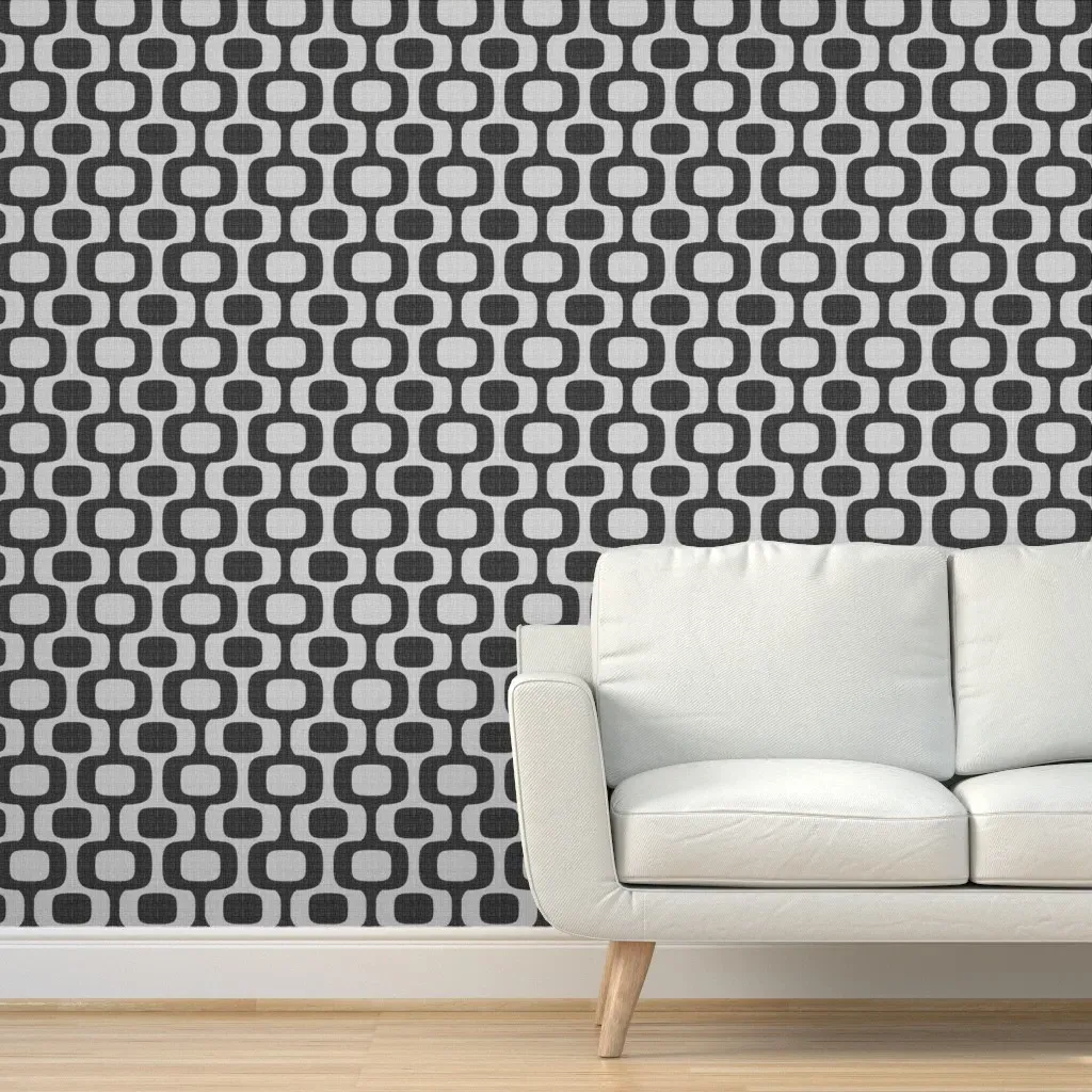 Ipanema-Mono Peel and Stick Wallpaper - Black product