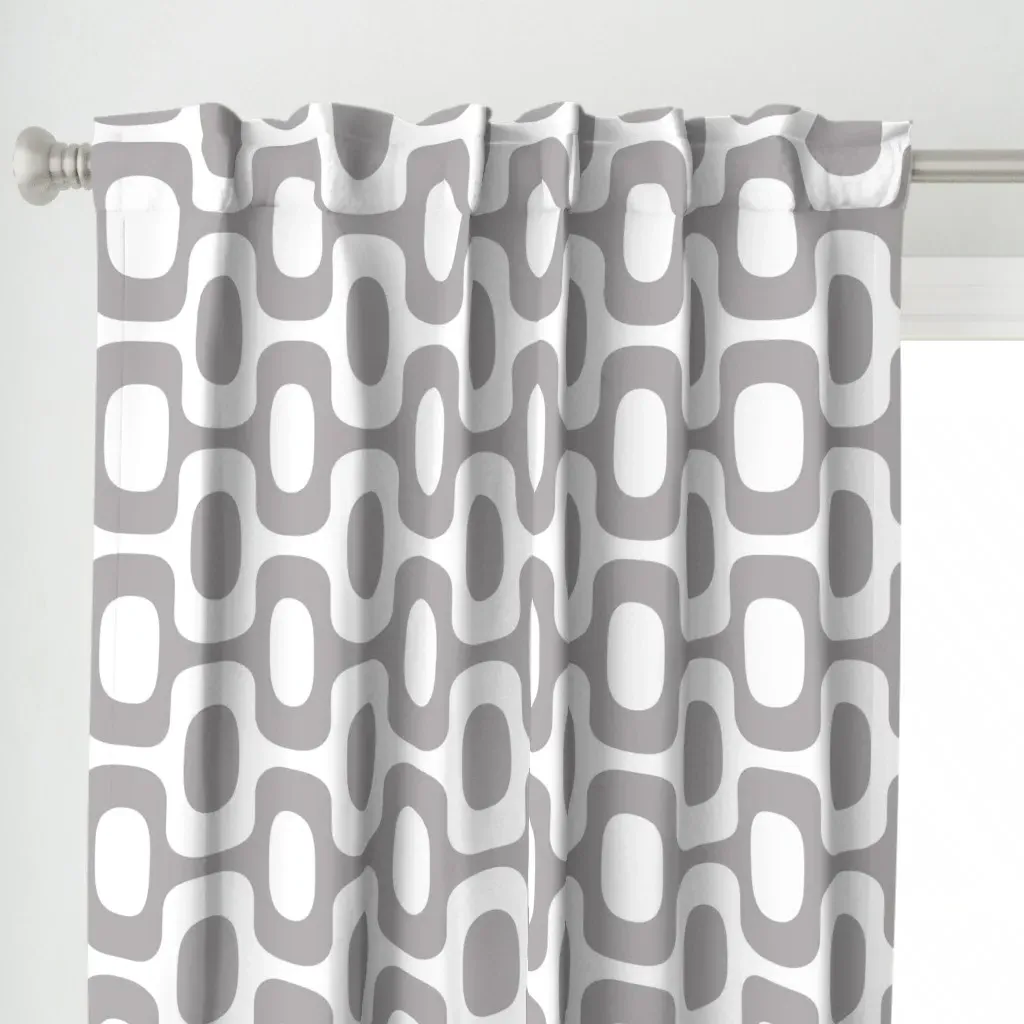 Ipanema Pattern Curtain Panel - Gray alternate view