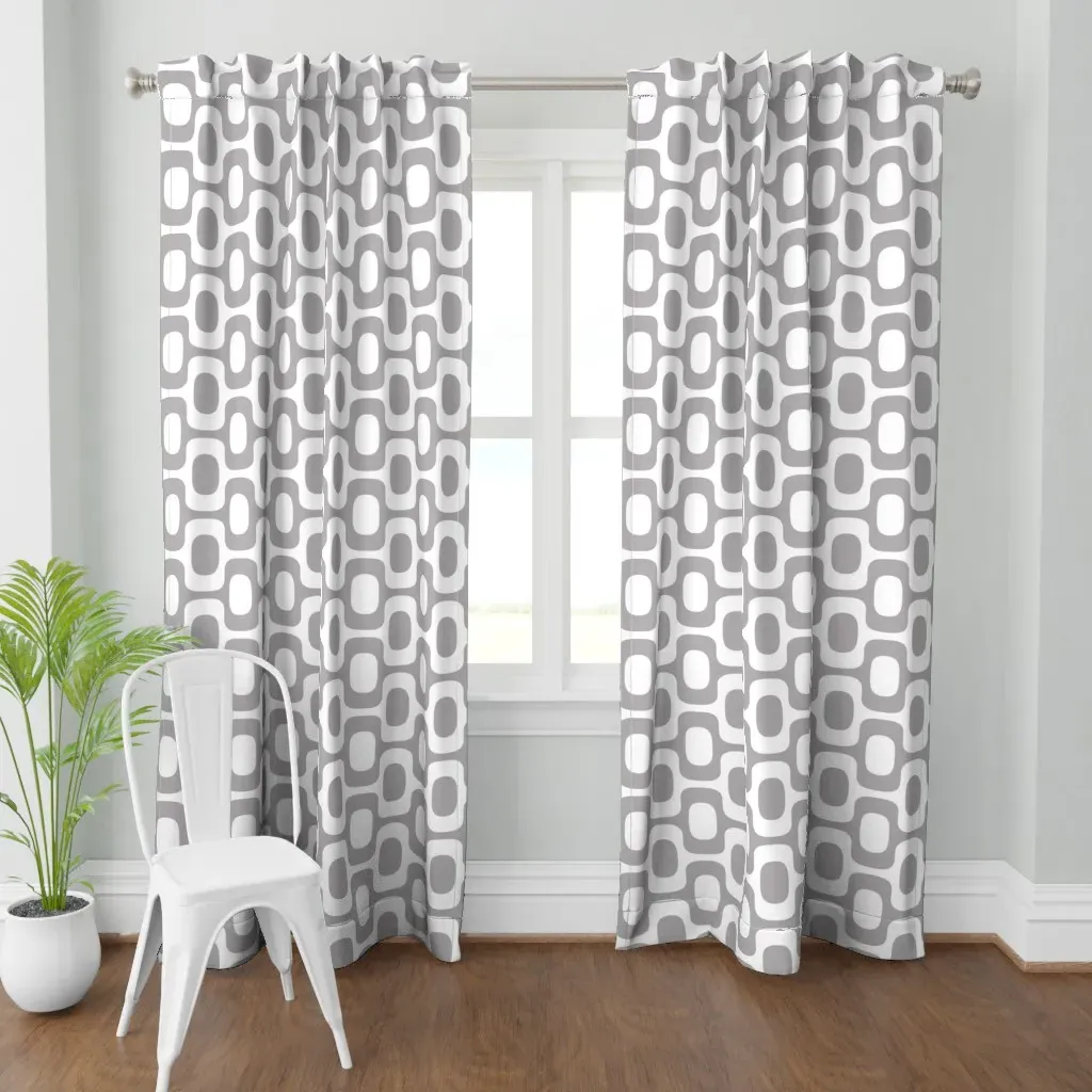 Ipanema Pattern Curtain Panel - Gray product
