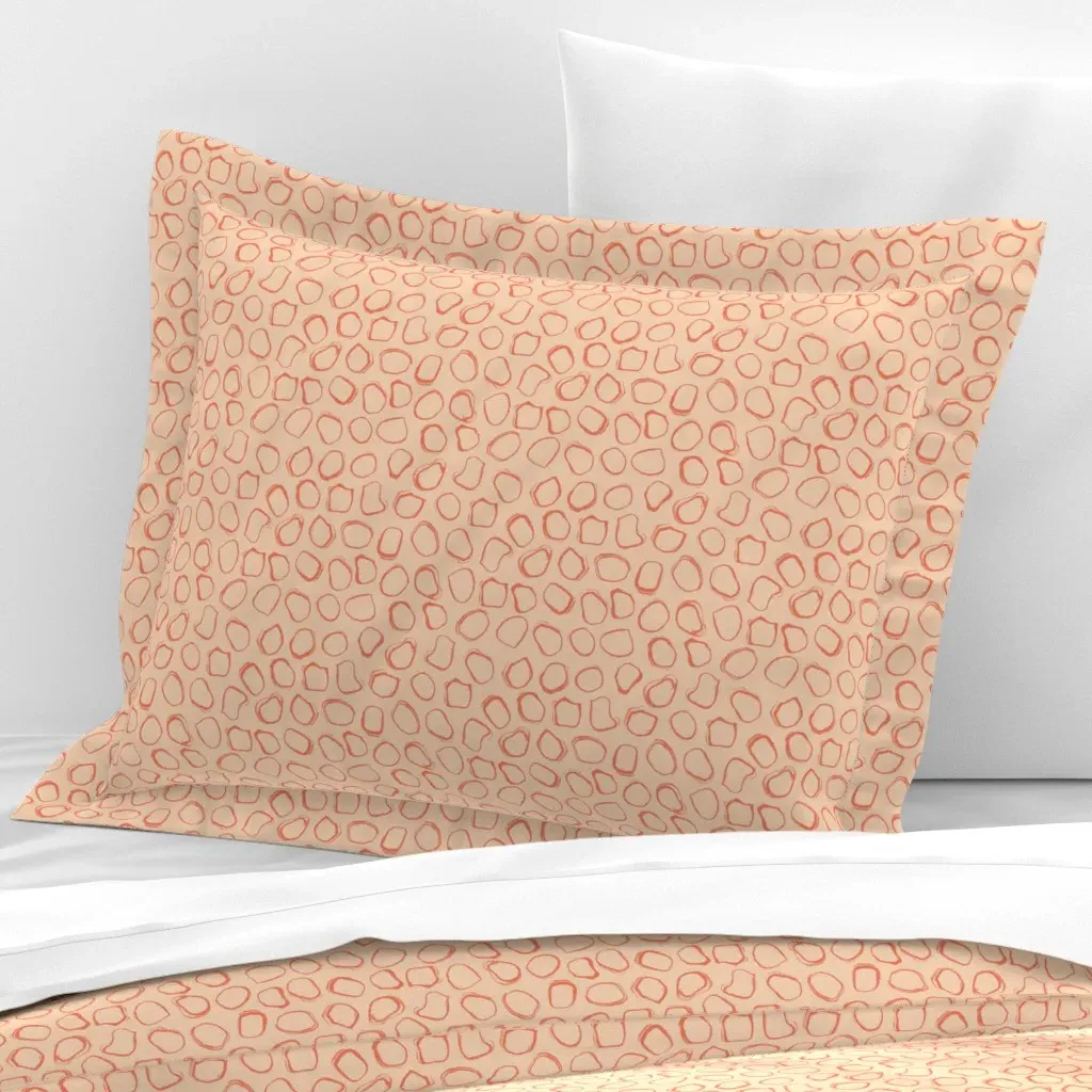 Irregular Circle Standard Flanged Cushion Cover - Coral, Cotton Sateen product