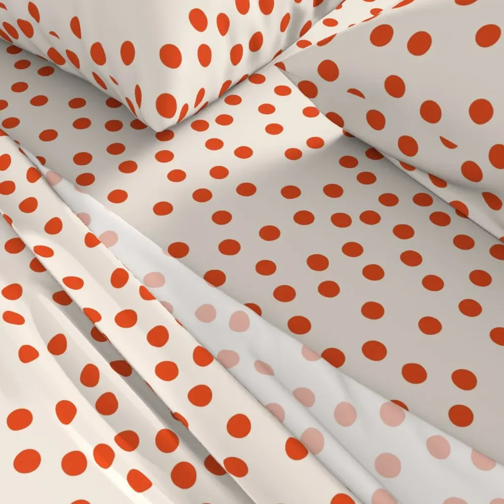 Irregular Polka Dots Queen Sheet Set - Orange alternate view