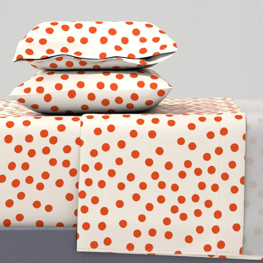 Irregular Polka Dots Queen Sheet Set - Orange product
