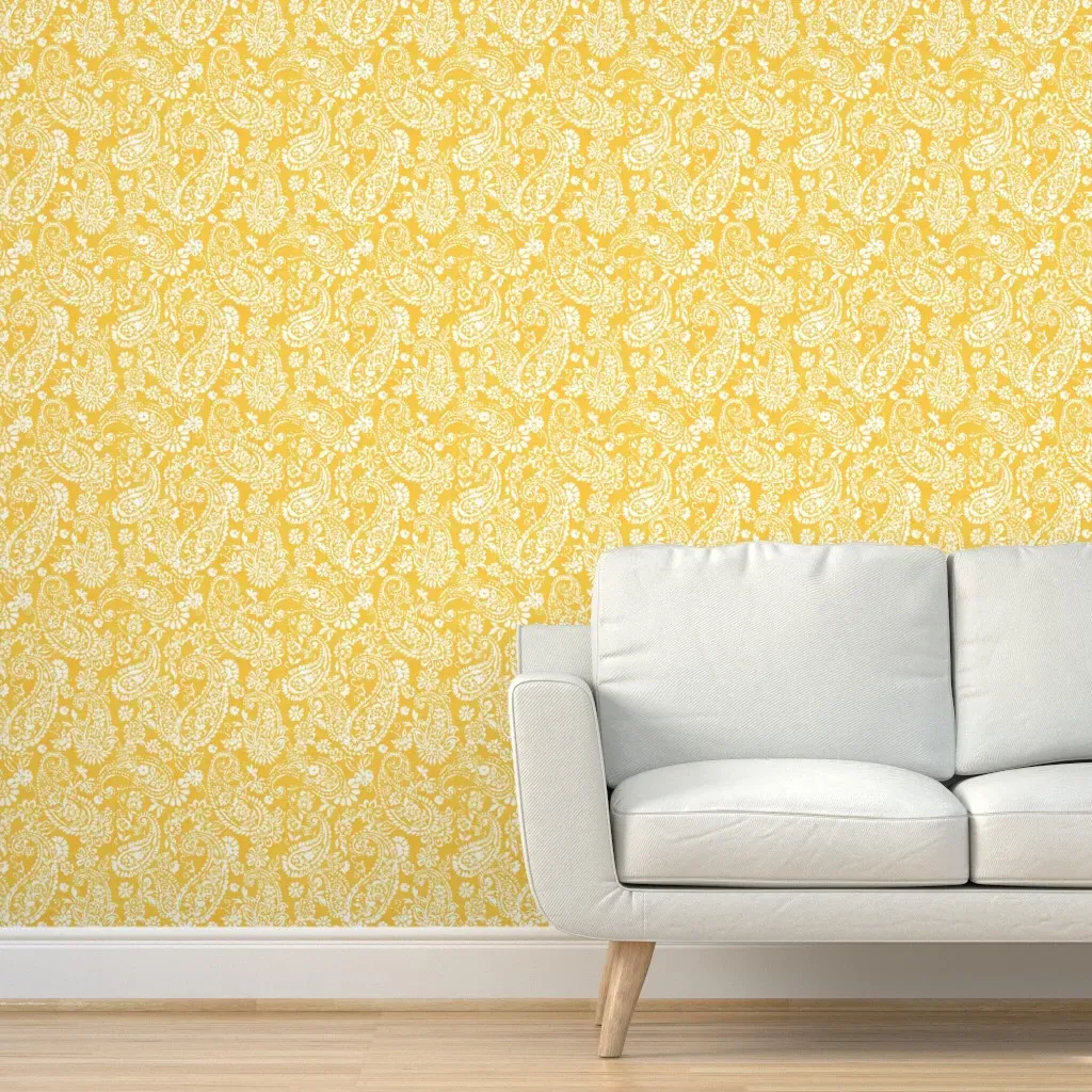 Isabella Paisley Boho Peel and Stick Wallpaper - Yellow product