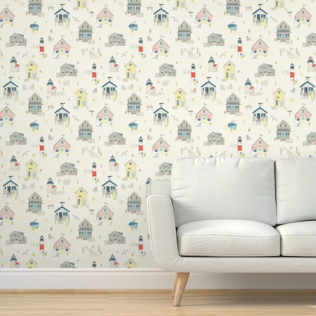 Island Beach Houses Peel and Stick Wallpaper - Cream product