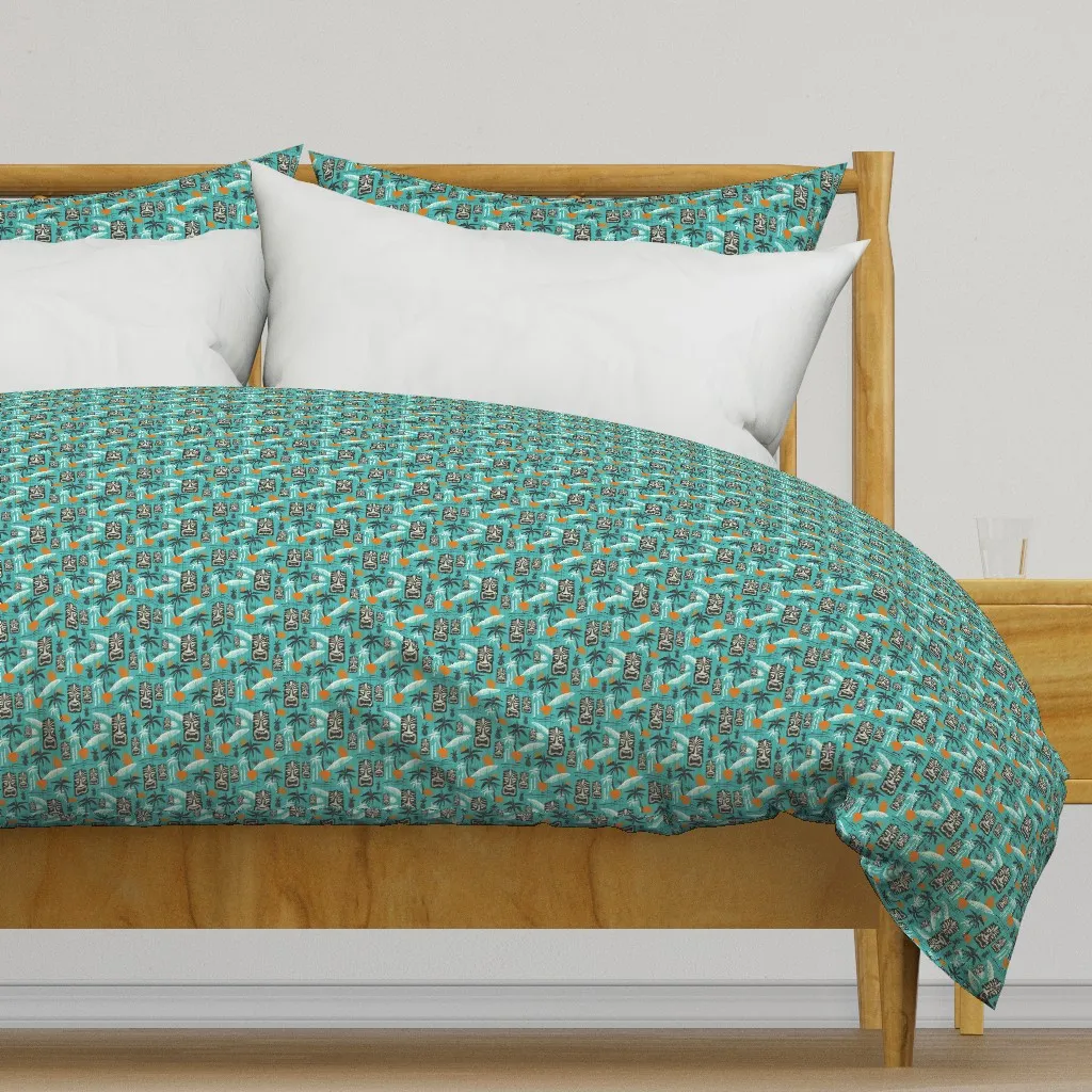 Island Tiki Mid Century Duvet Cover - Teal product