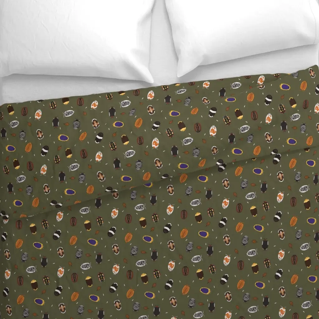 Isopod Adventures Duvet Cover - Olive Green alternate view