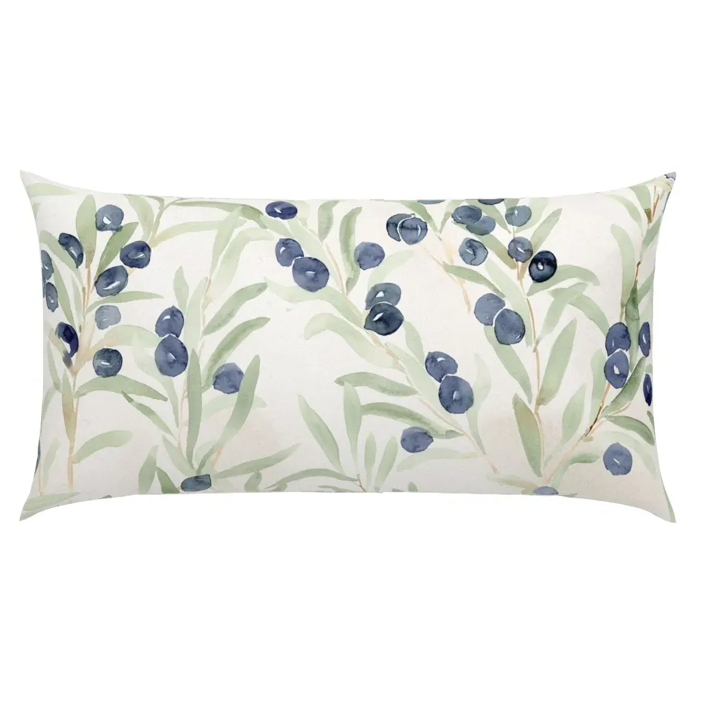 Italian Villa Watercolor Olive Trees King Pillow Sham - Dark Teal product