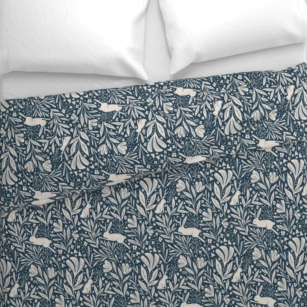 Jackalopes Antlered Rabbits Duvet Cover - Beige alternate view