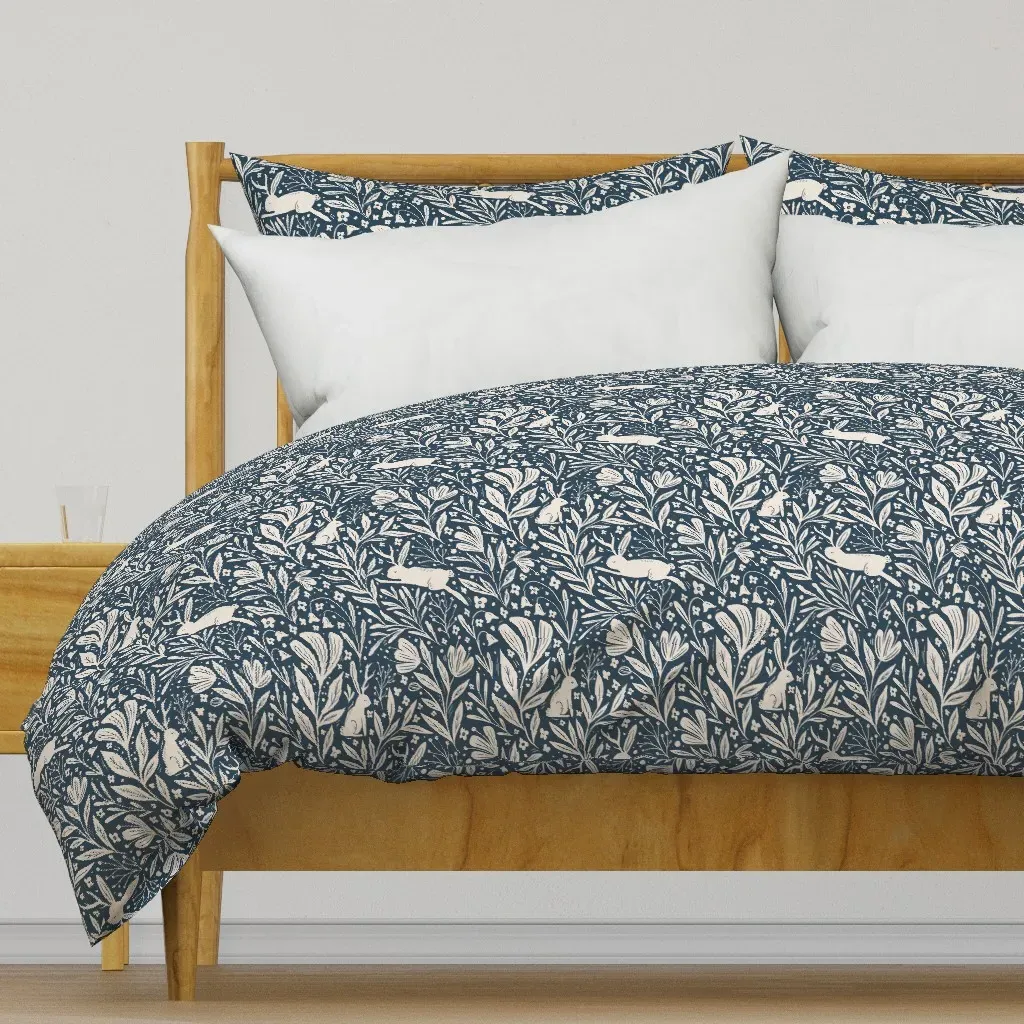 Jackalopes Antlered Rabbits Duvet Cover - Beige product
