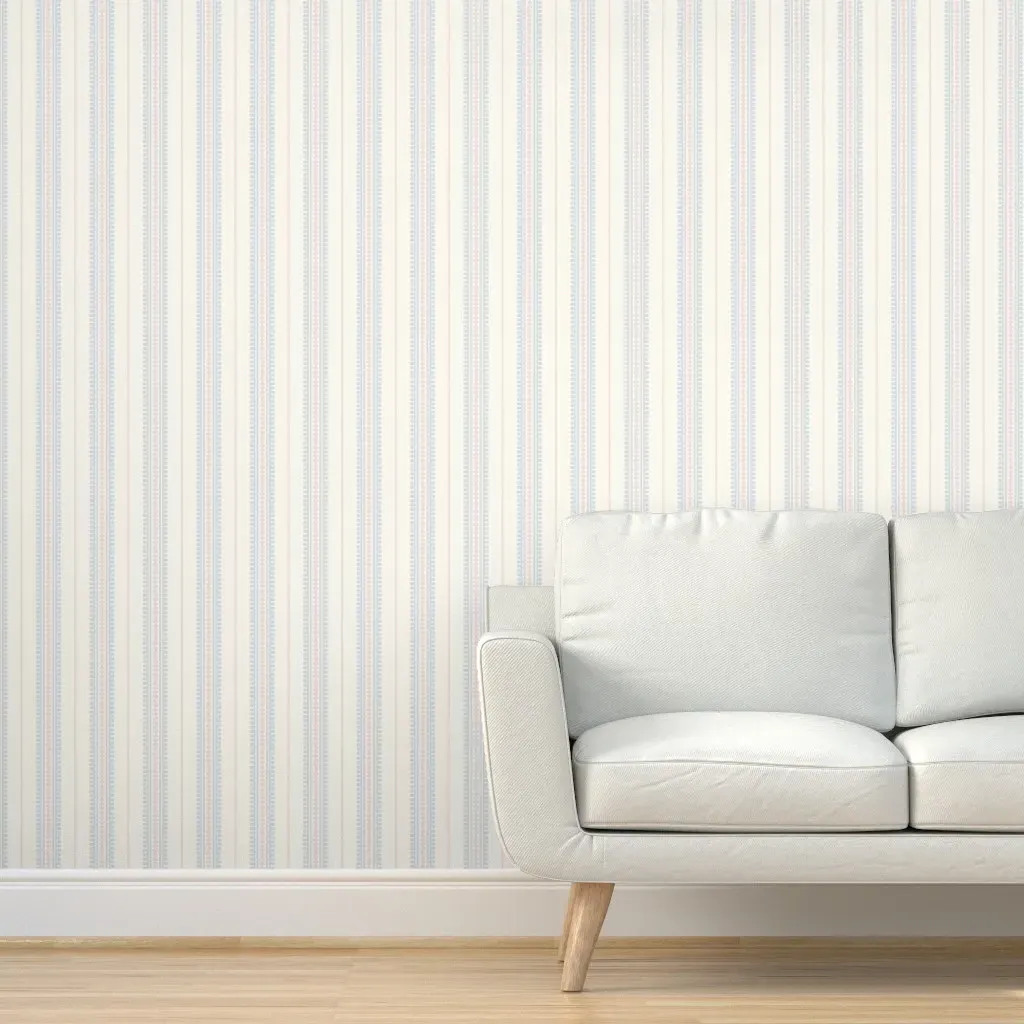 Jackie Beaded Stripe Peel and Stick Wallpaper - Blue Pink product