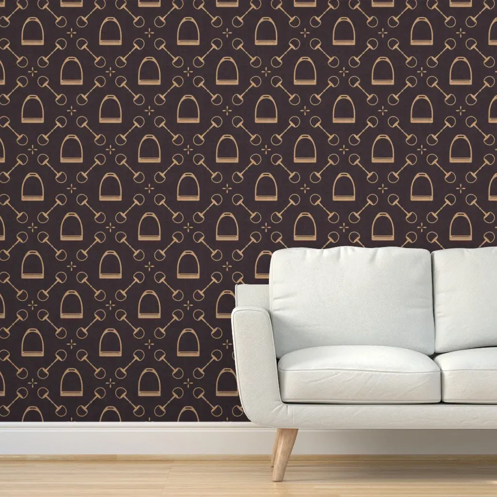 Jackie Equestrian Stirrup & Bits Peel and Stick Wallpaper - Vogue Brown product