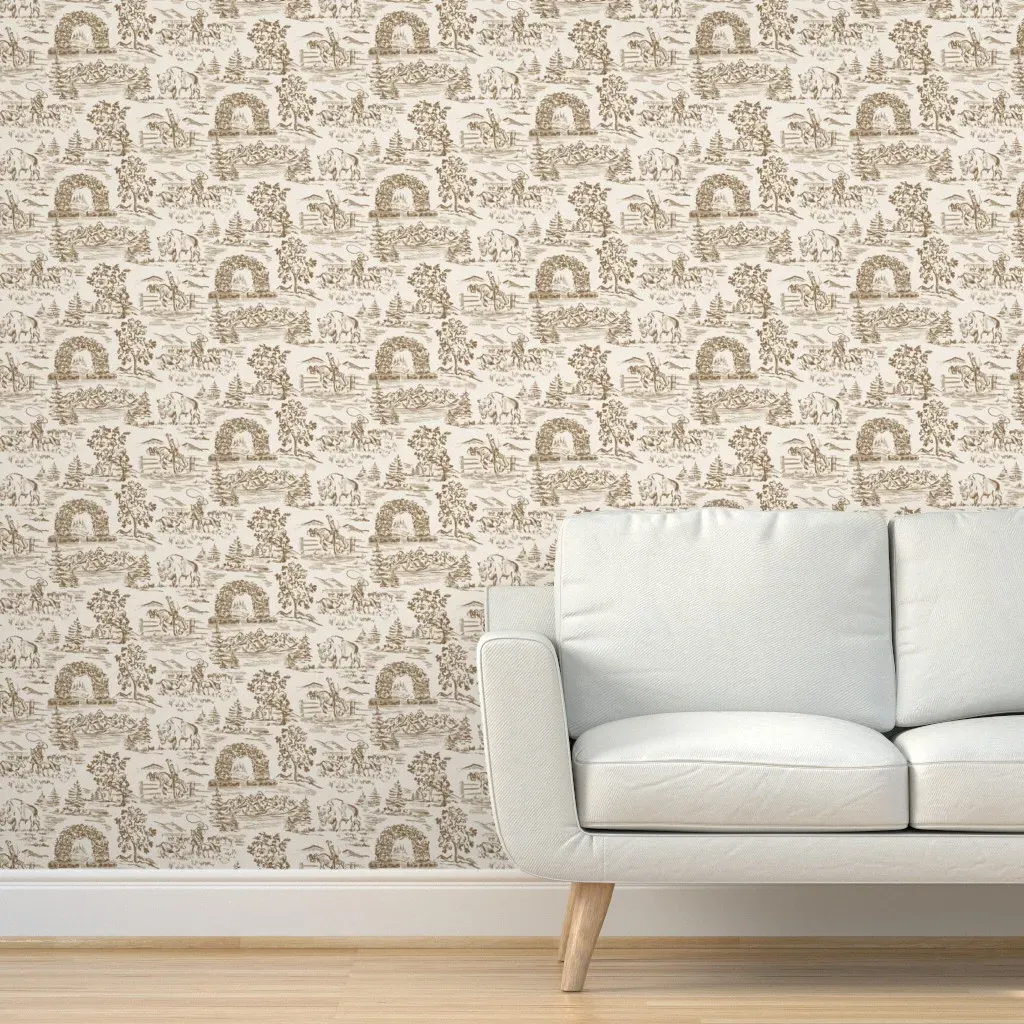 Jackson Hole Western Toile Peel and Stick Wallpaper - Ivory product