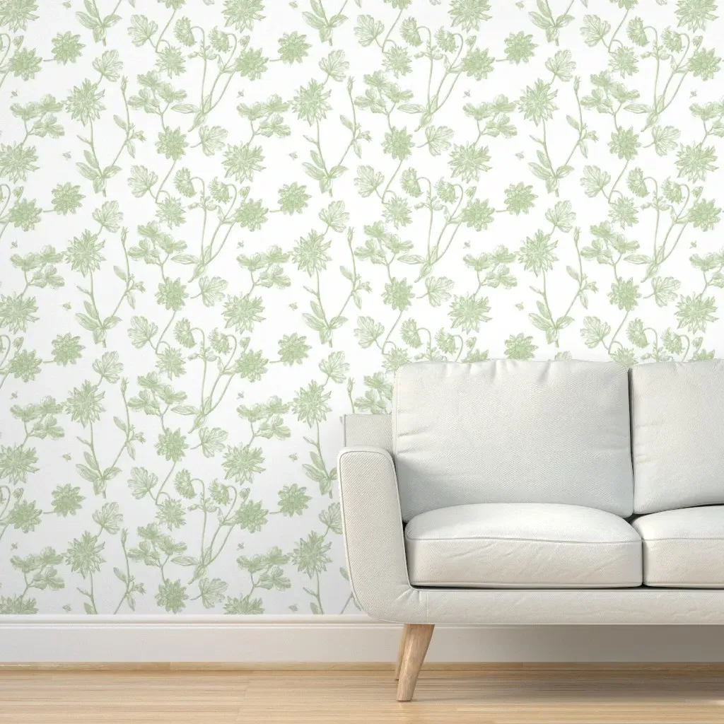 Jacomina Toile Peel and Stick Wallpaper - Basil Green product
