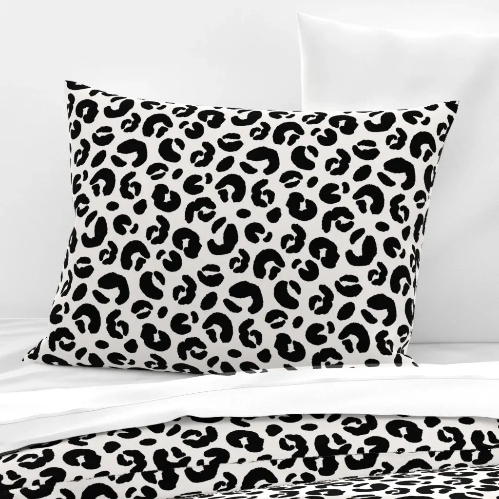 Jaguar Spots Standard Knife Edge Pillow - Black, Cotton Sateen product