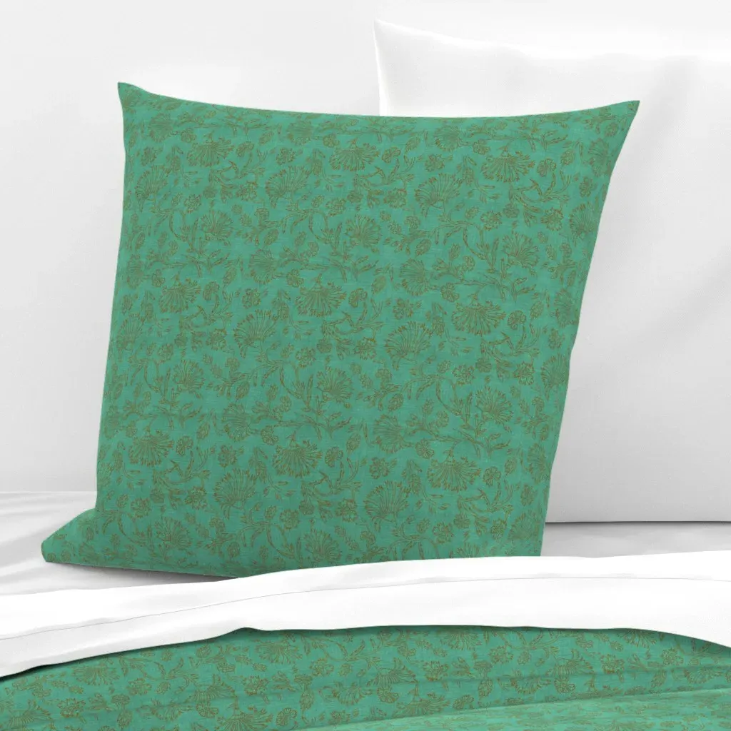 Jai Floral Euro Pillow Sham - Teal product