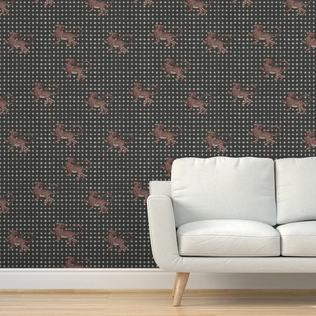 Jai Tiger Peel and Stick Wallpaper - Dusty Rose product