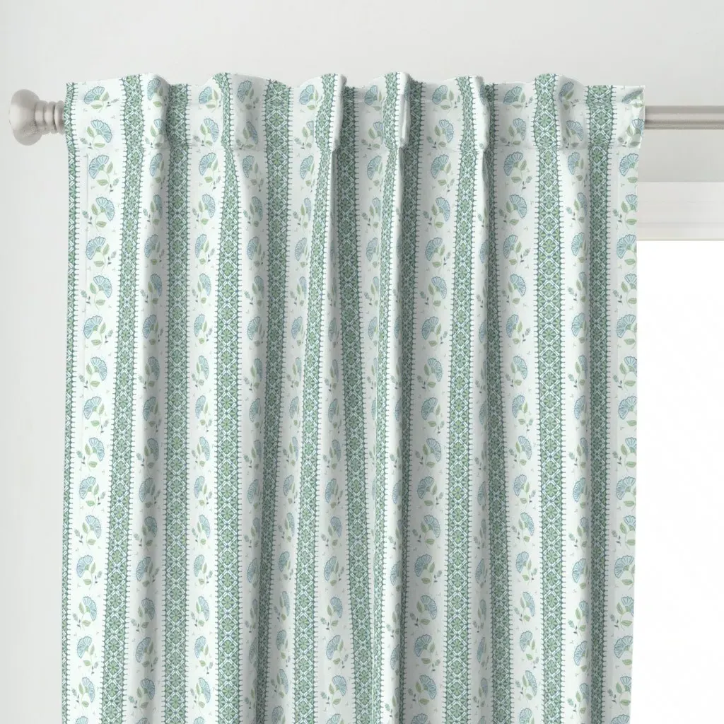 Jaipur Garden Stripe Curtain Panel - Blue alternate view