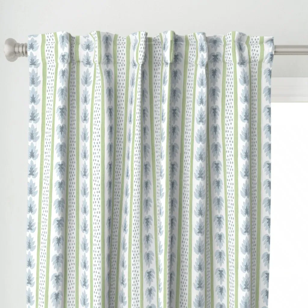 James Stripe Curtain Panel - Light Blue-Gray alternate view