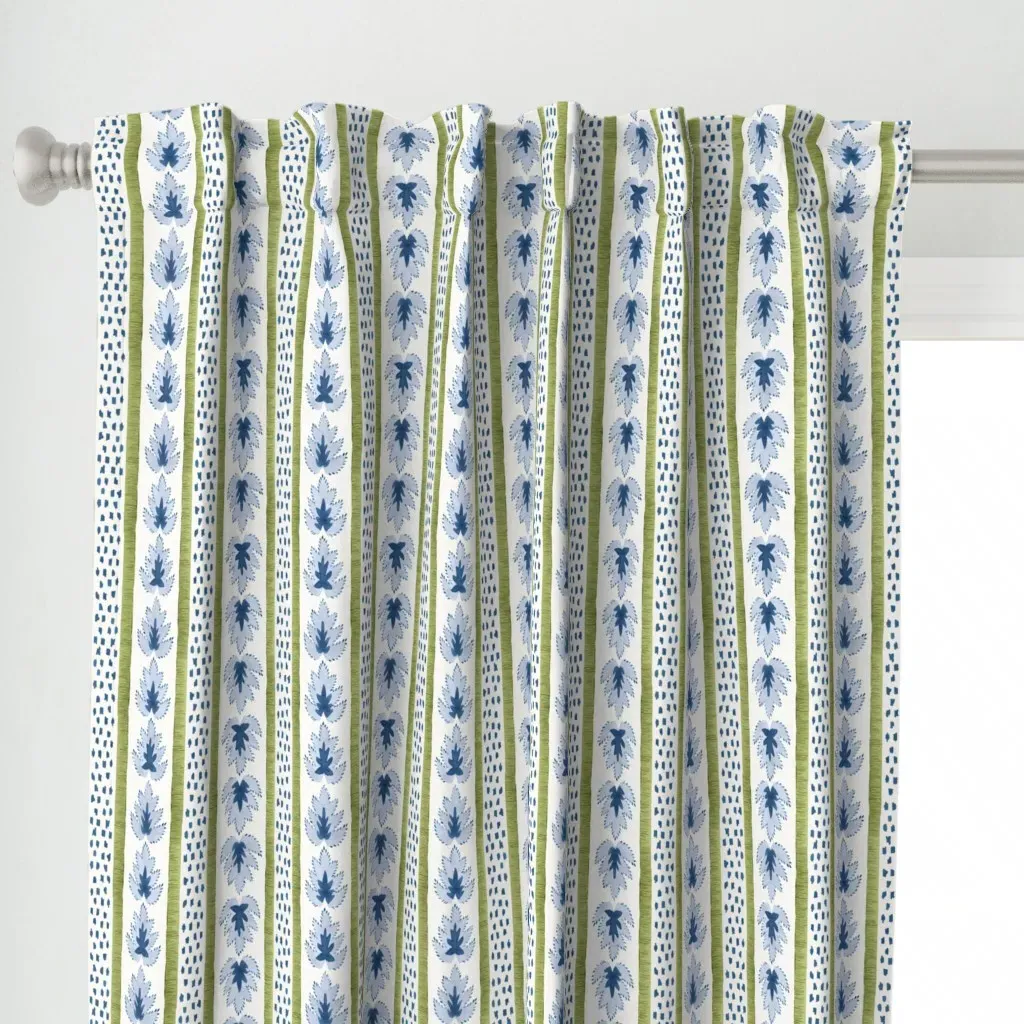 James Stripe Custom Lane Curtain Panel - Indigo Blue alternate view
