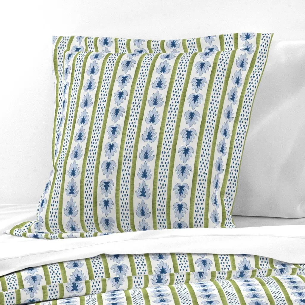 James Stripe Custom Lane Euro Pillow Sham - Indigo Blue product