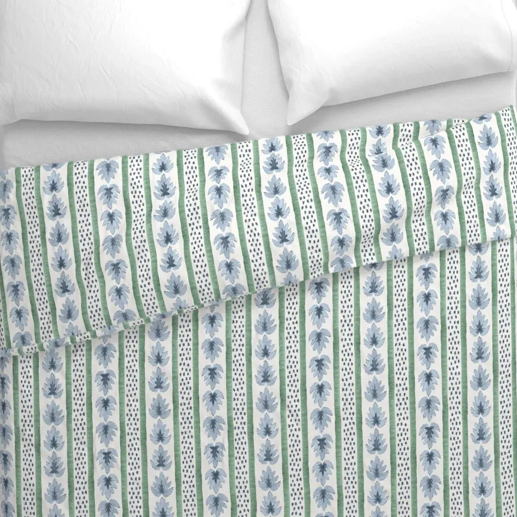 James Stripe Indigo And Lehigh Duvet Cover - Blue-Gray alternate view