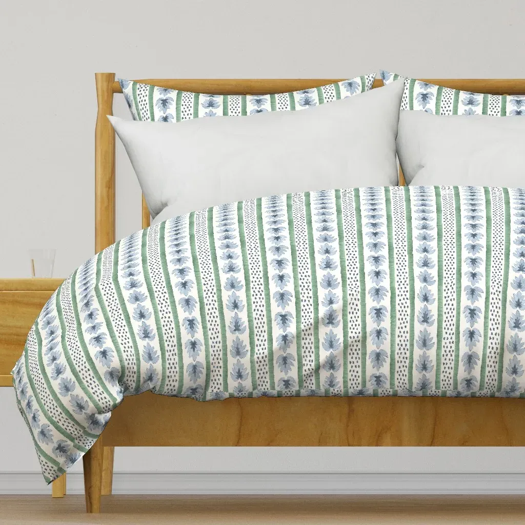 James Stripe Indigo And Lehigh Duvet Cover - Blue-Gray product