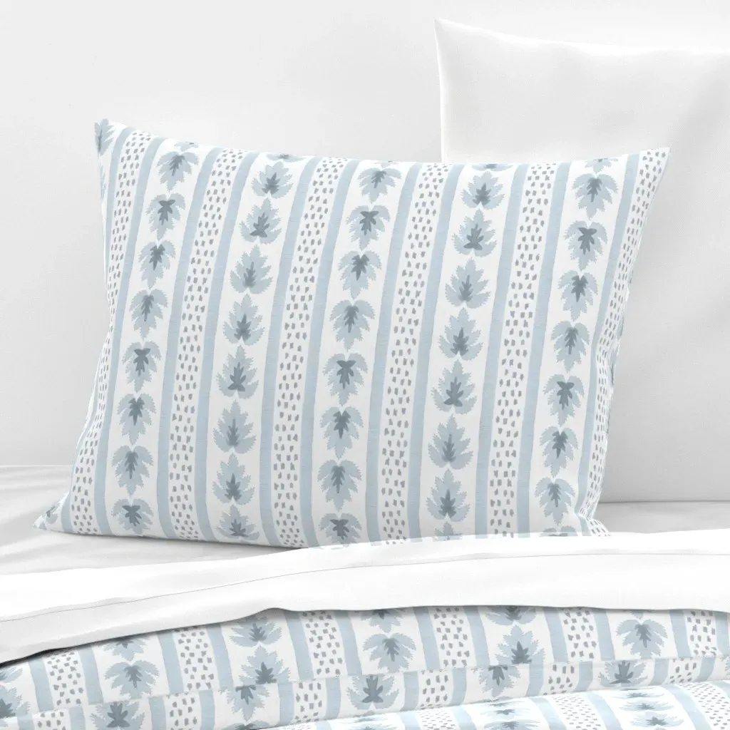 James Stripe Standard Knife Edge Pillow - Light Blue, Cotton Sateen product