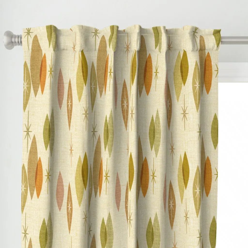 Jane Jetson Olive Gold Curtain Panel - Beige alternate view